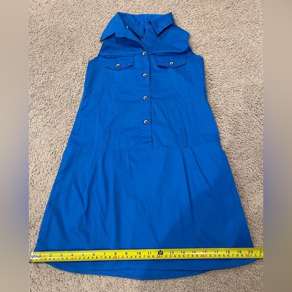 No Brand Junior Blue Sleeveless Twisted Y-Back Mini Dress - Picture 6 of 8